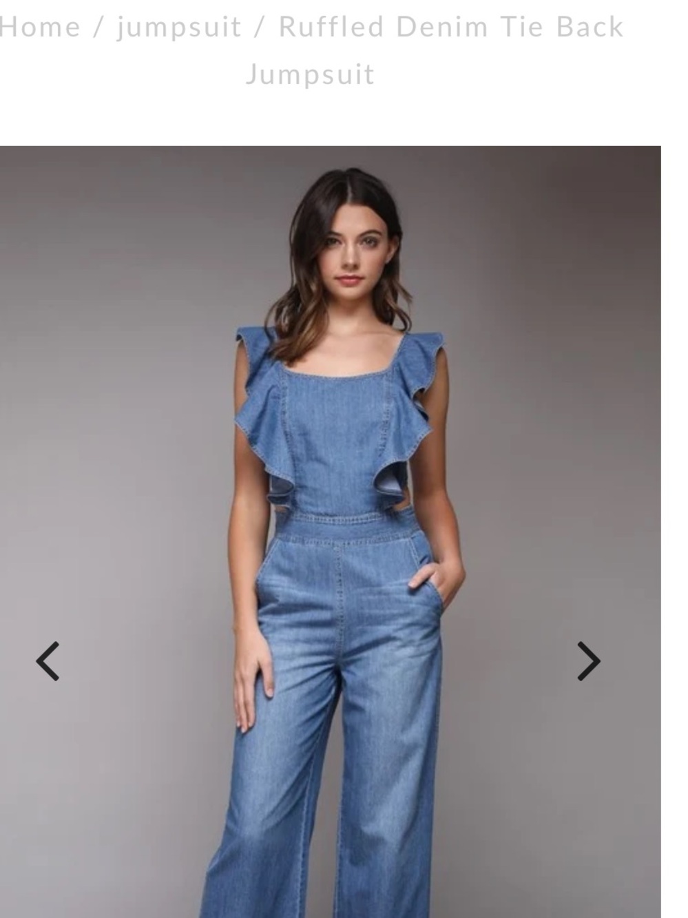 Anna Grace Light Blue Ruffled Denim Overalls size L